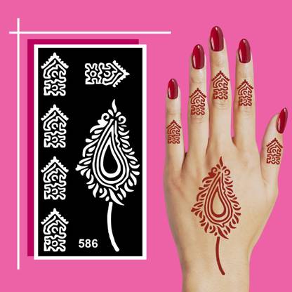 voorkoms DIY Mehndi Design Sticker Sheets with Soft Finish and Clear Lines