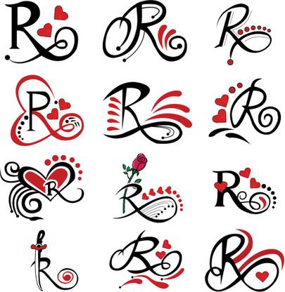 Temporary Tattoowala R Name Letter Tattoo For Male And Female Waterproof
