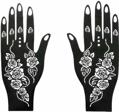 MiniKlub Henna Tattoo Stencil Women Girls Hand Finger Paint Temporary Tattoo