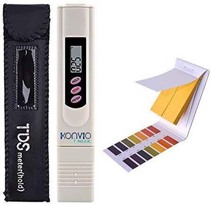 konvio neer Digital LCD TDS Meter for RO Water Filter with pH Test Indicator Litmus pH Paper Digital TDS Meter