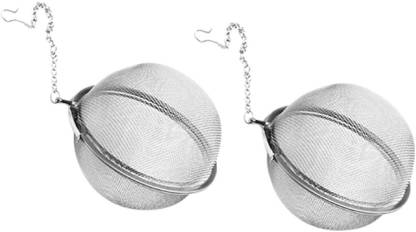 HEXONIQ Stainless Steel Tea Ball Strainer Mesh Infuser Filter Reusable Spice Filter Ball Herbs Infuser with Extended Chain Hook for Loose Leaf Tea and Spices Seasoning (Small, Pack of 2) Tea Strainer