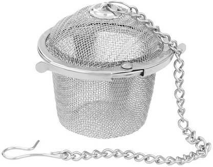 MobFest Locking Stainless Steel Rust-Free Tea Infuser Basket with Chain and Hook Tea Strainer