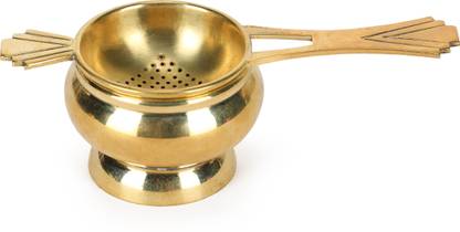 Octavius Vintage Brass Infuser with Long Handle | Reusable Filter Ideal for Loose Leaves Tea Strainer