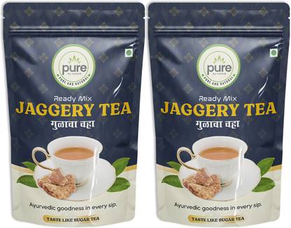 Pure by nature Jaggery Tea Ready Mix (Regular) (pack of 2) Tea Pouch