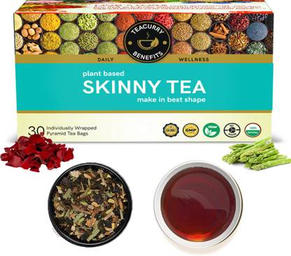 TEACURRY Skinny Tea (30 Bags) - Helps With Weight Loss, Skinny Fit Slimmer Body Assorted Herbal Tea Box