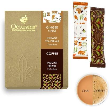Octavius Ginger Ready Tea & Instant Coffee Premix Economy Assorted Instant Tea Box