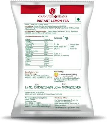 Granules N Beans GnB Lemon Tea Instant Premix | Bulk Pack of 1 Kg Lemon Instant Tea Pouch