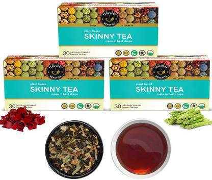 TEACURRY Skinny Tea (90 Bags) - Helps With Weight Loss, Skinny Fit Slimmer Body Assorted Herbal Tea Box