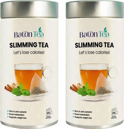 Baton Tea Slimming Tea For Weight Loss & Full Body Detox Mint Herbal Tea Tin