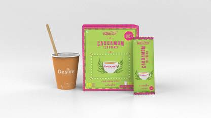 INDICUP Diet Tea Cardamom flavoured Instant Premix for manual and vending machine usage Cardamom Instant Tea Box