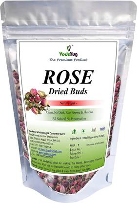 VY VedaYug Rose Buds A+ Grade Herbal Tea | Rich Test & Fragrance Rose Herbal Tea Pouch