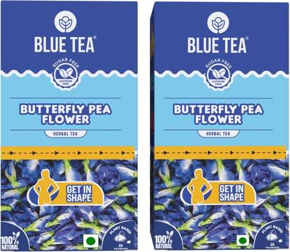 BLUE TEA Butterfly Pea Flower Tea - 50 Tea Bags | Weight Management | Caffeine Free, Herbal Tea Box