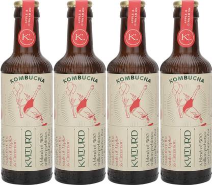 KULTUR'D Apple-Cinnamon Kombucha | Gluten Free and No Artificial Flavours Added Apple, Cinnamon Drink
