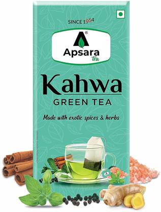 Apsara tea Detoxifying Kahwa Green Tea Bags -72 Pcs,Spiced Kashmiri Detoxifying Kahwa Green Tea Bags Box