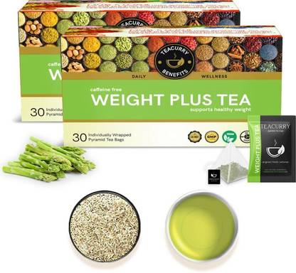 TEACURRY Weight Gain Tea - 60 Tea Bags | Helps in Gaining Mass - Men & Women Herbal Tea Pouch