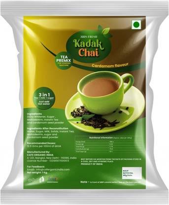 Aris fresh 3 in 1 Kadak Cardamom Tea Premix (Contains Tea, Milk and Sugar) Cardamom Cardamom Instant Tea Pouch