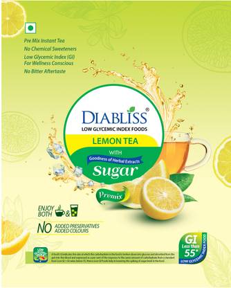 DiaBliss Refreshing Herbal Lemon Tea Pouch - No Artificial Colors / Flavors Low GI