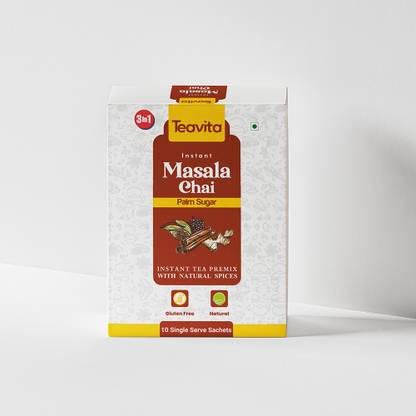 Teavita Instant Masala Chai Palm Sugar Premix - 10 Sachets Masala Tea Box