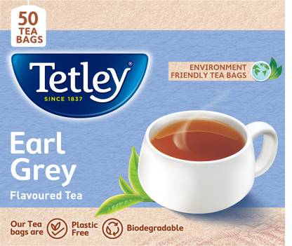 Tetley Earl Grey Black Tea Bags Box