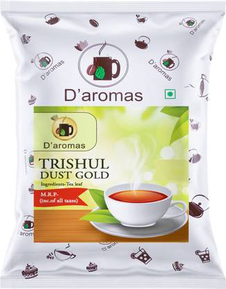 D'aromas Trishul Gold Dust CTC Assam Tea 1kg, Strong, Aromatic & Rich flavor| Kadak Chai Assorted Black Tea Pouch