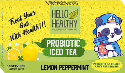 Hello Healthy Probiotic Lemon Peppermint Lemon, Mint Iced Tea Box