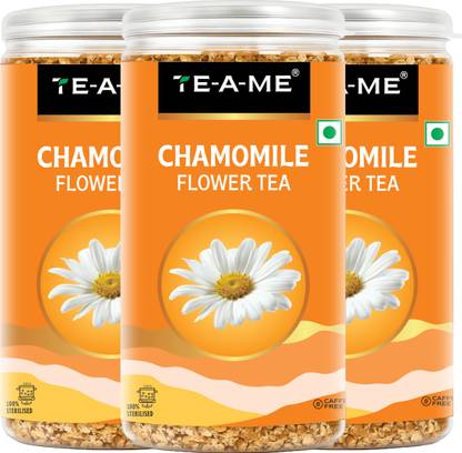 TE-A-ME Chamomile Tea - 100gm (Pack of 3) | 100% Chamomile Flower | Relaxing Tea | Herbal Tea Plastic Bottle