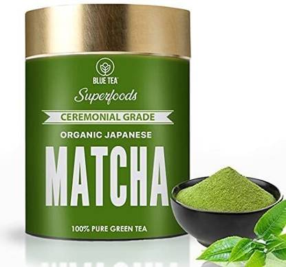 BLUE TEA Authentic Japanese Matcha Green Tea Powder - 50 GM (100 Servings) TIN PACK Matcha Tea Tin