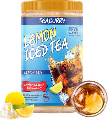 TEACURRY Lemon Instant Iced Tea - Revitalizing Chilled Infusion promotes Immune Wellness Lemon Iced Tea Tin