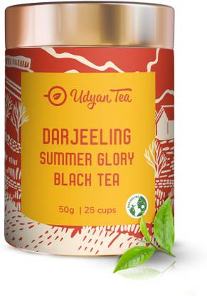 Udyan Tea Darjeeling Summer Black Tea - Natural & Pure Whole Leaf Tea Unflavoured Black Tea Tin