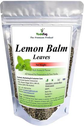 VY VedaYug Lemon Blam, Lemon Balm Tea Leaves, Lemon Balm Tea Lemon Herbal Tea Bags Pouch