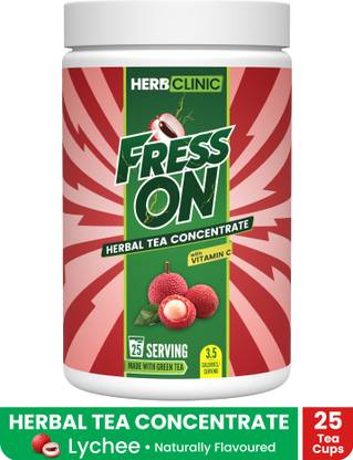 HerbClinic FressON Herbal Tea Concentrate With Green Tea Extract, Added Vitamin C, Lychee Herbal Tea Plastic Bottle