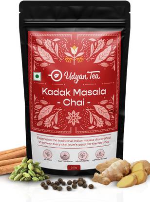Udyan Tea Kadak Masala Chai,(100Cups) Cinnamon, Cardamom Black Tea Vacuum Pack
