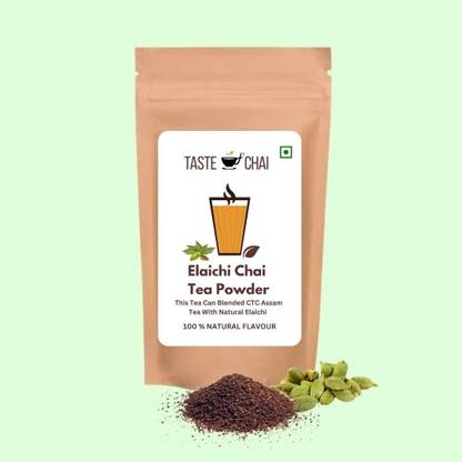 taste of chai Elaichi Tea Powder ( Elaichi chai Patti ) 100 Gm 50 Cups Zip Lock Pouch Cardamom Tea Pouch