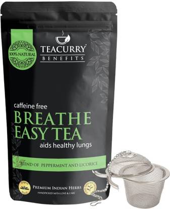 TEACURRY Anti Smoking Tea - Quit Smoking And Lung Detox Tea - Breathe Easy Tea + infuser Assorted Green Tea Pouch