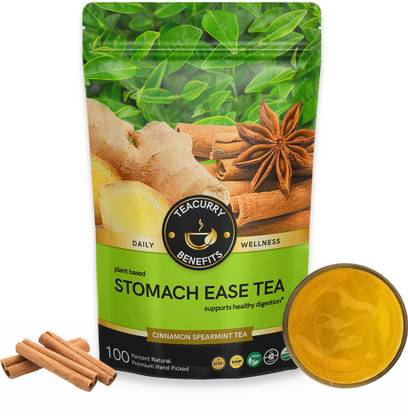 TEACURRY 30 Day Digestion Tea | 100 grams of Digestive Tea, 100 Cups | Improves Digestive Health | Helps with Indigestion, Constipation, Bloating, Gastric Issues, Heatburns | Flat Tummy Tea Turmeric Tea Blend Pouch