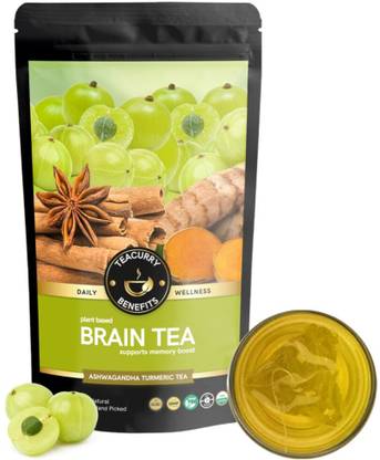 TEACURRY Brain tea - Helps with Improving Memory and Concentration Level Herbal Tea Pouch