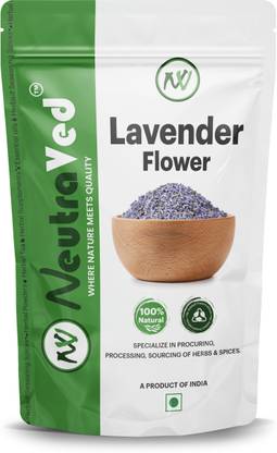 NeutraVed Dried Lavender Flowers Buds Herbal Tea Caffeine Free Loose Leaves Soothing Tea Lavender Herbal Tea Pouch