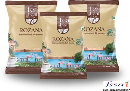 Tea Leaf & Co. Rozana CTC Tea 100g Pack of 3 | Premium Black Tea for Strong Aroma & Bold Flavor Unflavoured Black Tea Pouch