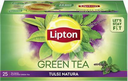 Lipton GREEN TEA ALL NATURAL TULSI NATURA FLAVOUR 25 BAGS X 1 Honey, Lemon, Tulsi Green Tea Bags Box