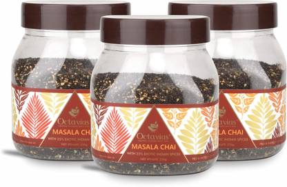 Octavius Masala CTC Chai | With Added Cinnamon, Cardamom, Clove, Black Pepper, Ginger Spices Masala Tea Mason Jar