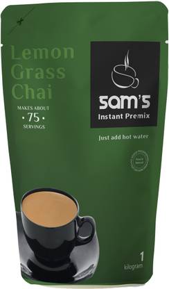 Sam's Sams Instant Chai Premix Lemongrass 1kg Regular Sugar Lemongrass Tea Lemon Grass Instant Tea Pouch
