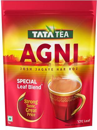 Tata Tea Agni Strong chai With 10% Extra Strong Leaves Marigold Black Tea Pouch