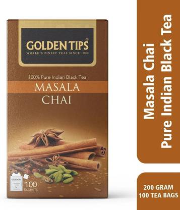 Golden Tips Indian Spices Masala Tea Bags Box