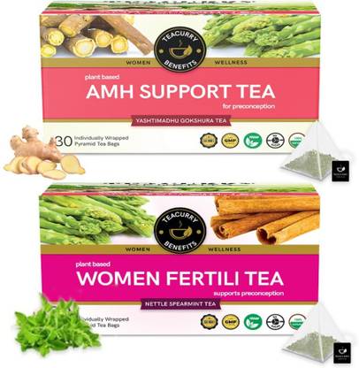 TEACURRY AMH And Women Fertility Tea Combo - Help In boosting AMH Level and Fertility Assorted Herbal Tea Box