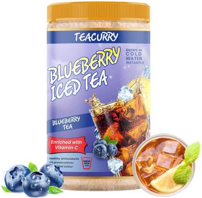 TEACURRY Blueberry Instant Iced Tea - No Artificial Flavor - Natural Instant Drink Blueberry Iced Tea Plastic Bottle