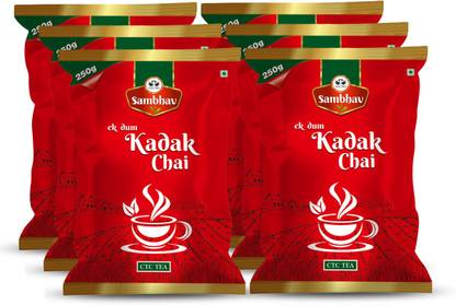 Sambhav Ek Dum Kadak Chai 250g. x 6 Packs (1.5 Kg.) Black Tea Pouch