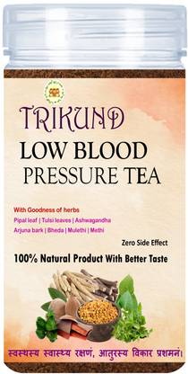TRIKUND Low Blood Pressure Tea with the goodness of Pipal leaf and Ashwagandha Herbal Tea Plastic Bottle