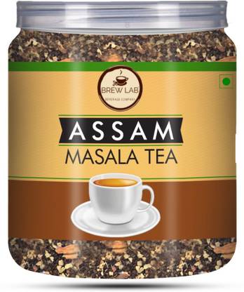 Brew Lab Assam Masala Tea | Natural Spices | Cinnamon | Clove | cardamom | Ginger | Black Pepper | Single Origin Tea Masala Tea Plastic Bottle