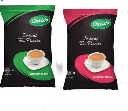 Cheristo Instant Premix Cardamom Tea 1kg & Cardamom Masala tea 1kg Combo offer Cardamom, Spices Masala Tea Pouch