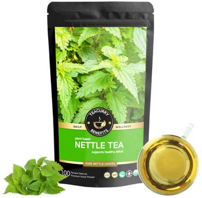 TEACURRY Nettle Himalayan Leaf Tea - 200 Gms Loose Tea + Infuser | Helps in Detoxify, Control Blood Sugar, Blood Purify Assorted Herbal Tea Pouch